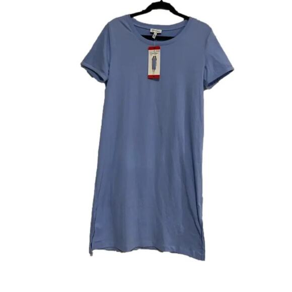 Jessica Simpson Women's Dress Midi Crinkle Knit Blue Size Medium NWT - Picture 2 of 4